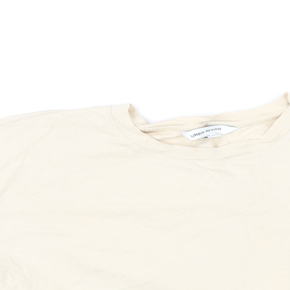 Womens UK Size 10 Urban Revivo Beige Cropped T-Shirt