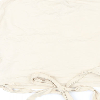 Womens UK Size 10 Urban Revivo Beige Cropped T-Shirt