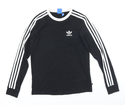 Addidas Womens Black Cotton Basic T-Shirt Size 8 Round Neck