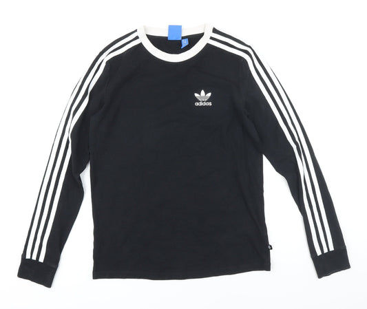 Addidas Womens Black Cotton Basic T-Shirt Size 8 Round Neck