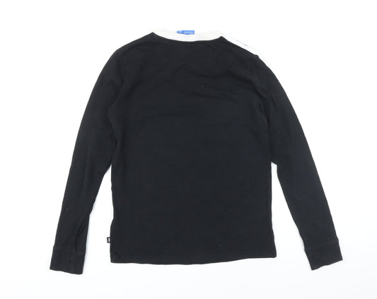 Addidas Womens Black Cotton Basic T-Shirt Size 8 Round Neck