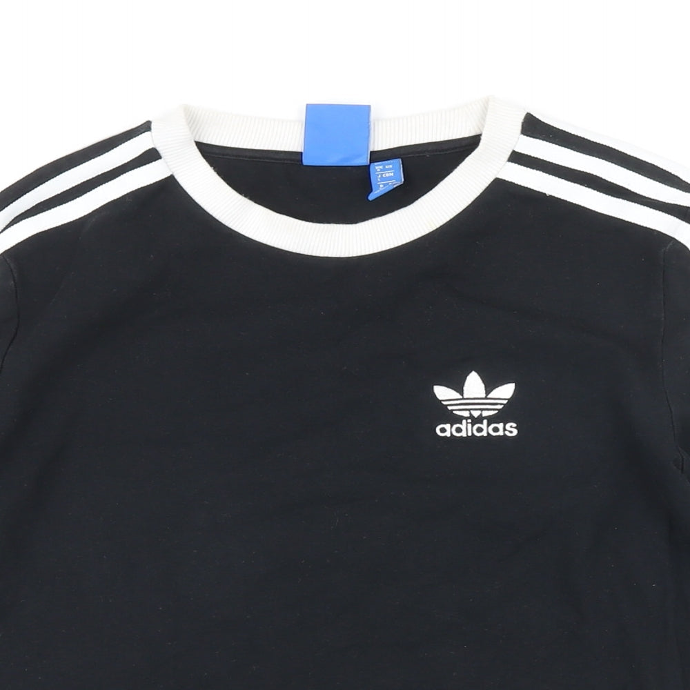 Addidas Womens Black Cotton Basic T-Shirt Size 8 Round Neck
