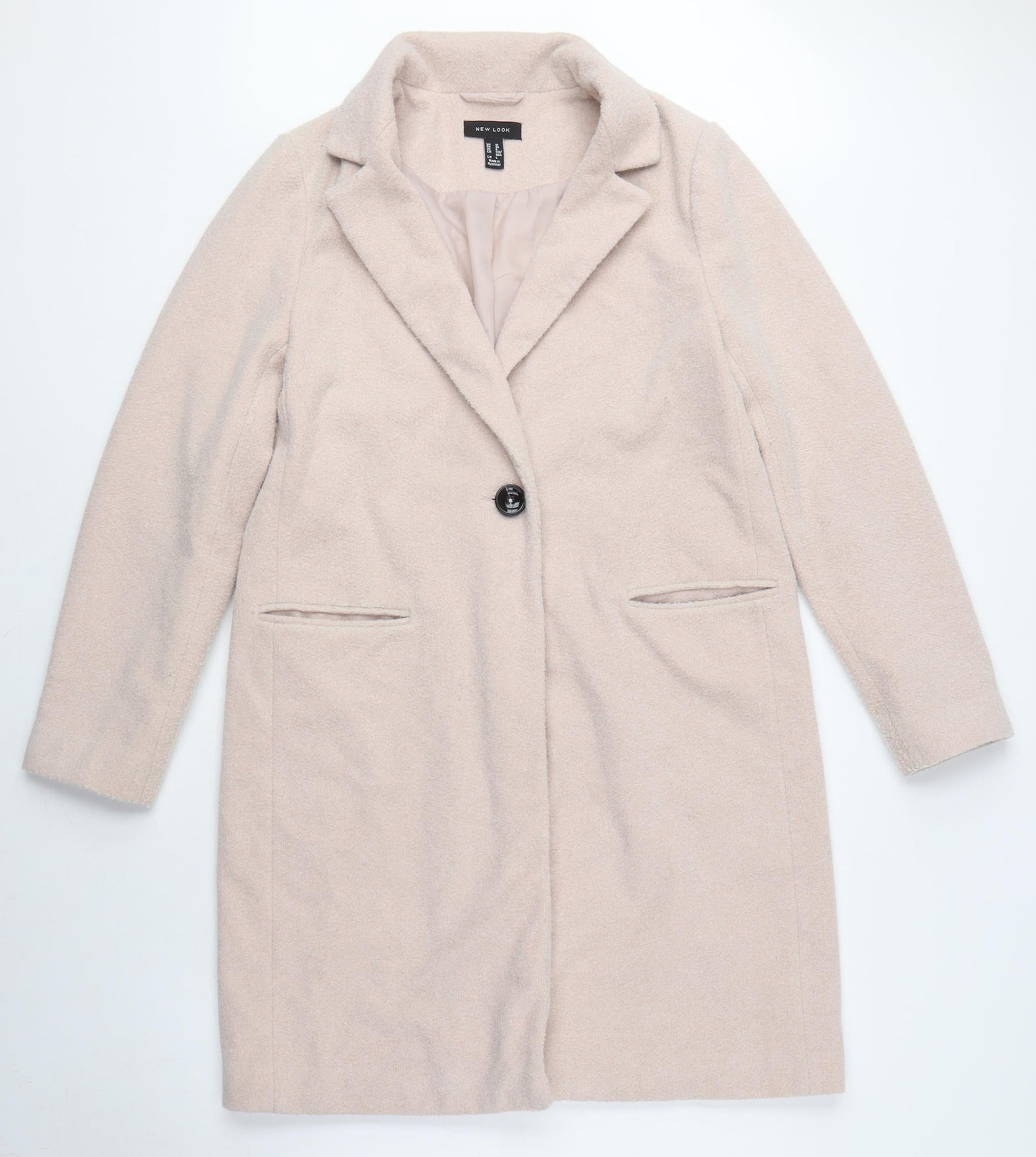 Womens UK Size 8 New Look Beige Overcoat