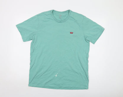 Levi's Mens Green Cotton T-Shirt Size L Crew Neck