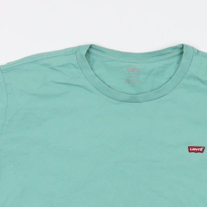 Levi's Mens Green Cotton T-Shirt Size L Crew Neck
