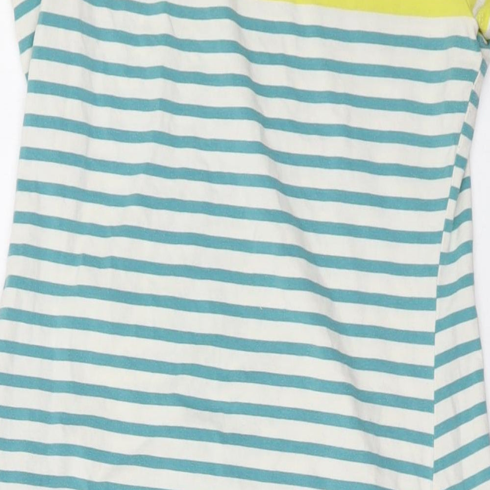 Lily & Me Womens Multicoloured Striped Cotton T-Shirt Dress Size 12 Round Neck Pullover
