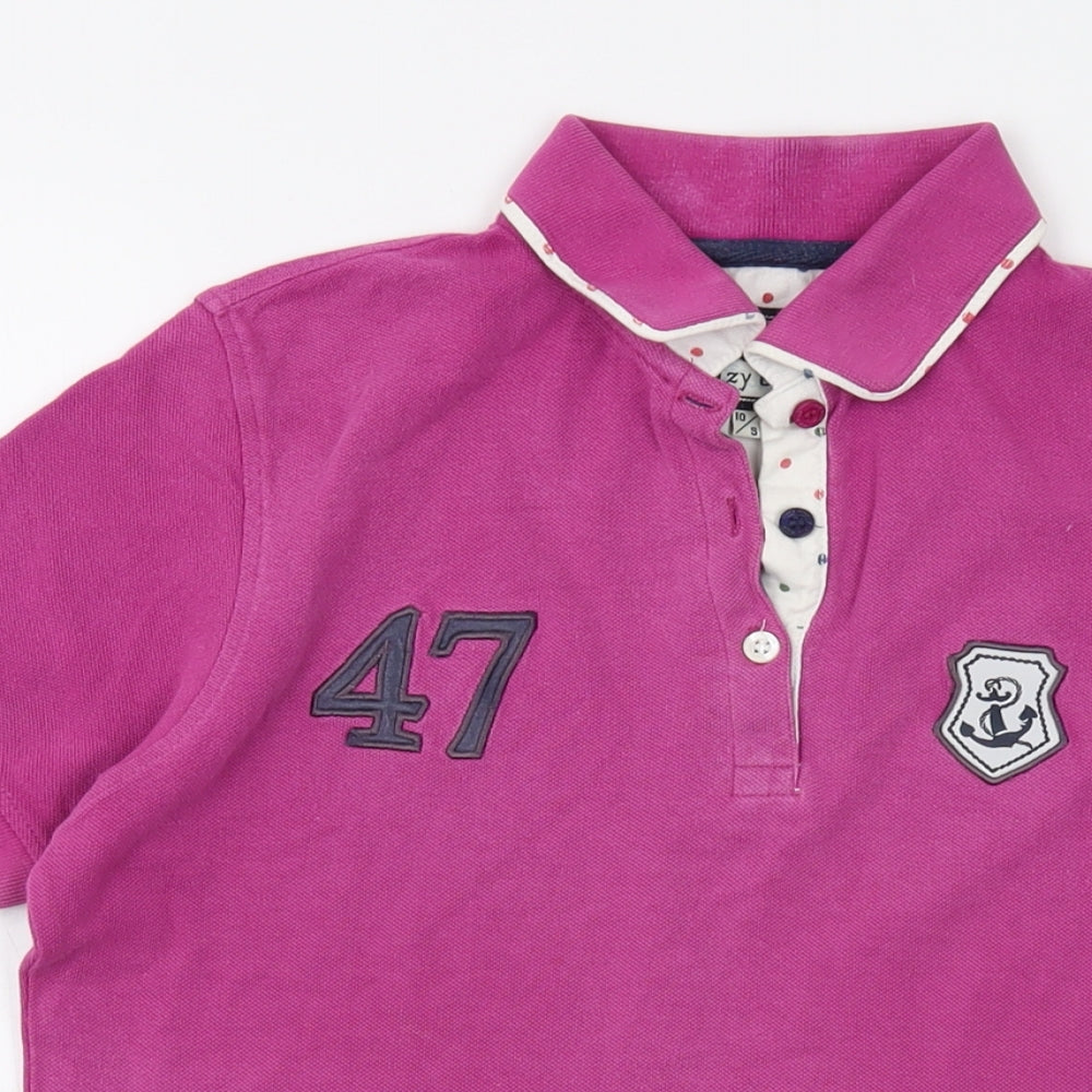 Hazy Blue Womens Purple Cotton Basic Polo Size 10 Collared
