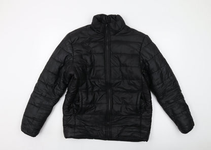 BKFF Womens Black Puffer Jacket Jacket Size 12 Zip