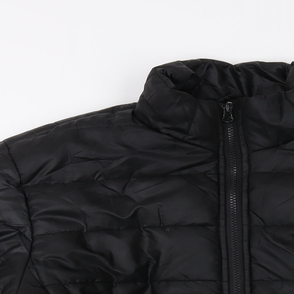 BKFF Womens Black Puffer Jacket Jacket Size 12 Zip