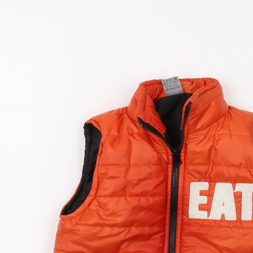 Mincirik Boys Orange Gilet Waistcoat Size 4 Years Zip