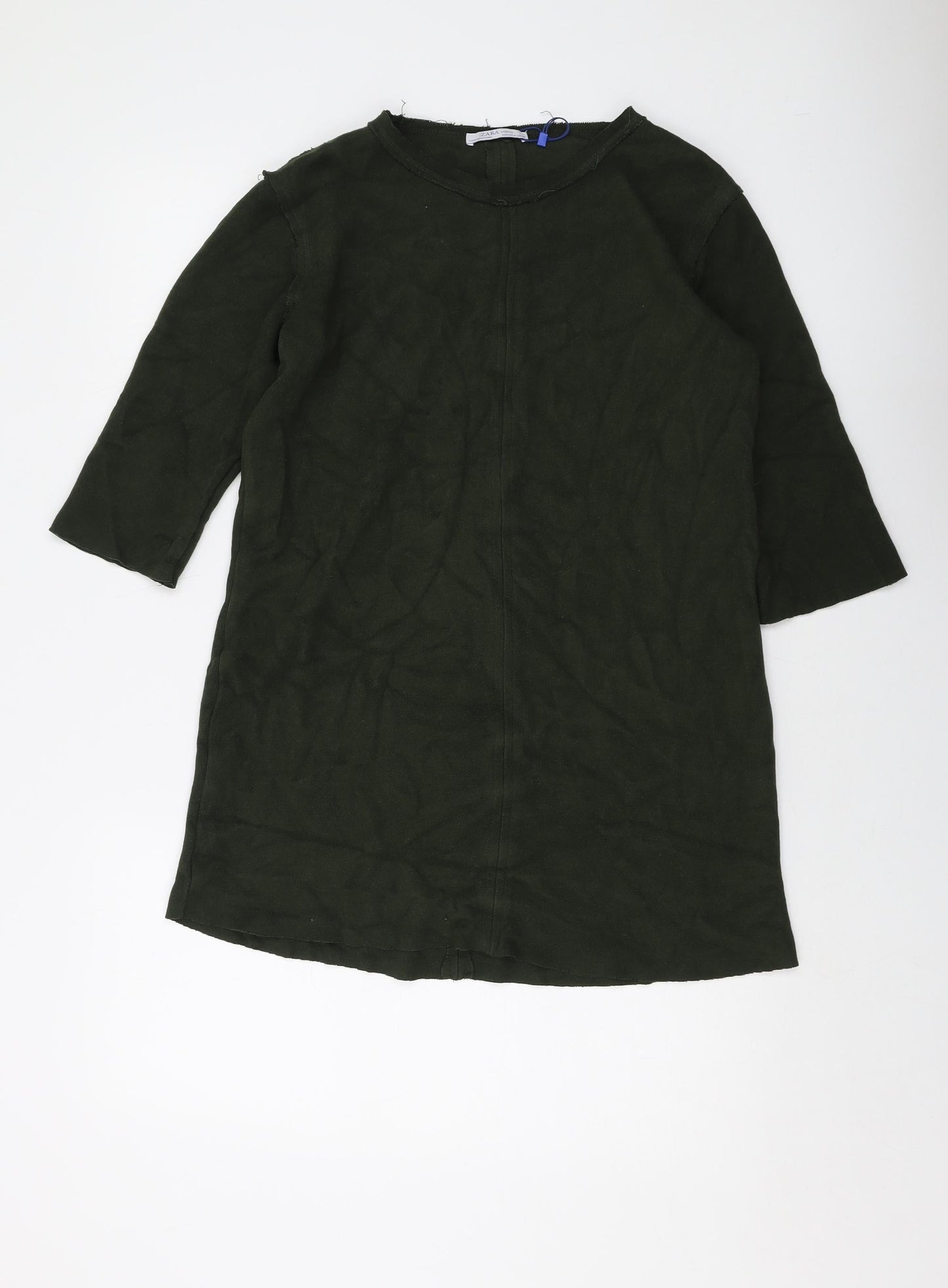 Womens UK Size M Zara Green Tunic Blouse