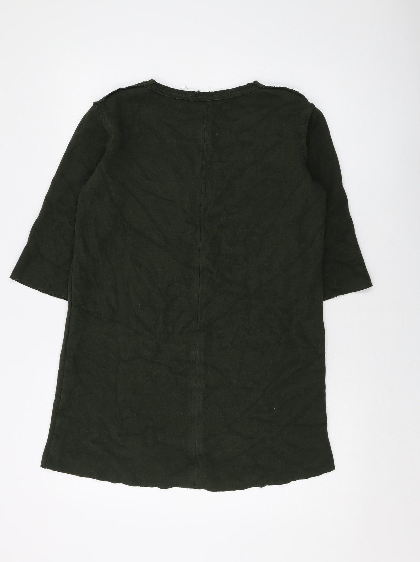 Womens UK Size M Zara Green Tunic Blouse