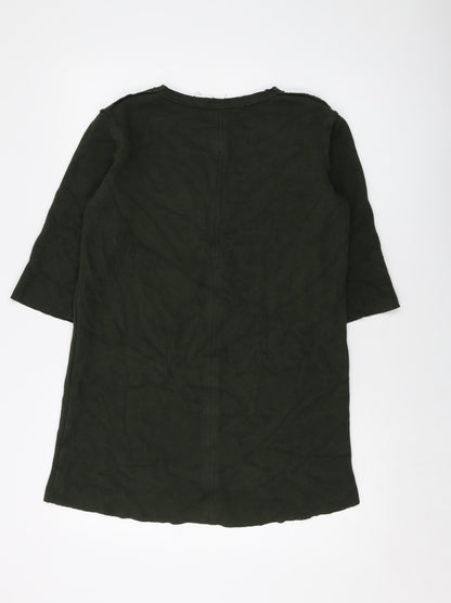Womens UK Size M Zara Green Tunic Blouse