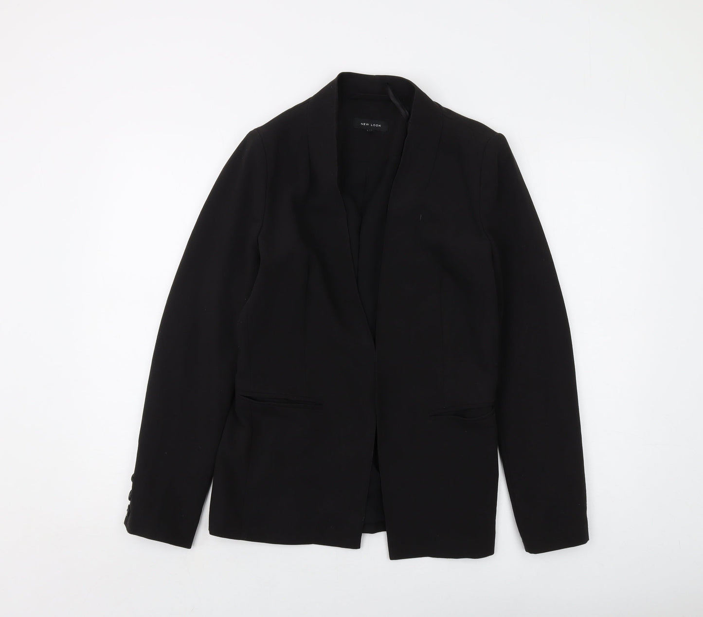 New Look Womens Black Jacket Size 10 Button