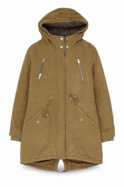 New Look Womens Beige Parka Jacket Size 12 Zip