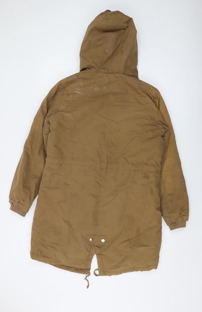 New Looj Womens Beige Parka Jacket Size 12 Zip