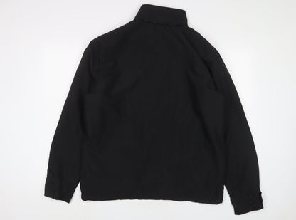 Atlas Mens Black Jacket Size M Zip - Logo, Embroidered