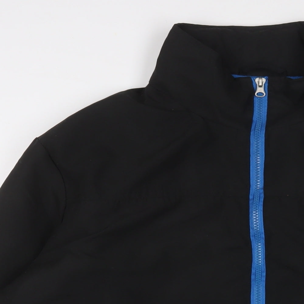 Atlas Mens Black Jacket Size M Zip - Logo, Embroidered