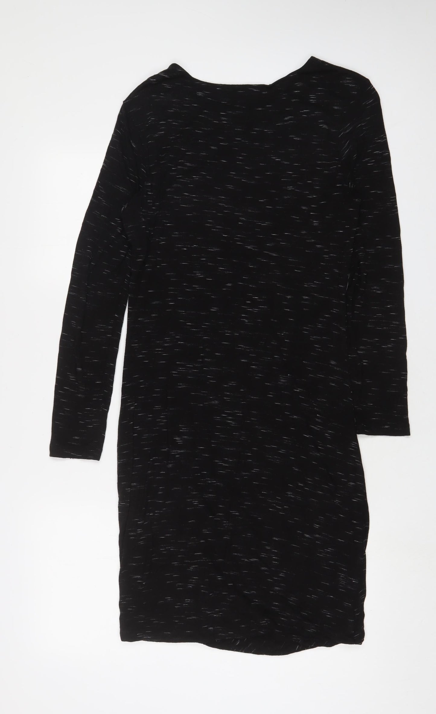H&M Womens Grey Geometric Viscose A-Line Size M Boat Neck Pullover