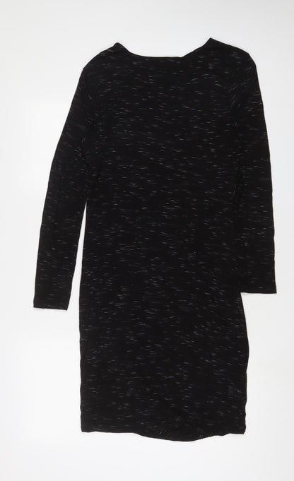 H&M Womens Grey Geometric Viscose A-Line Size M Boat Neck Pullover