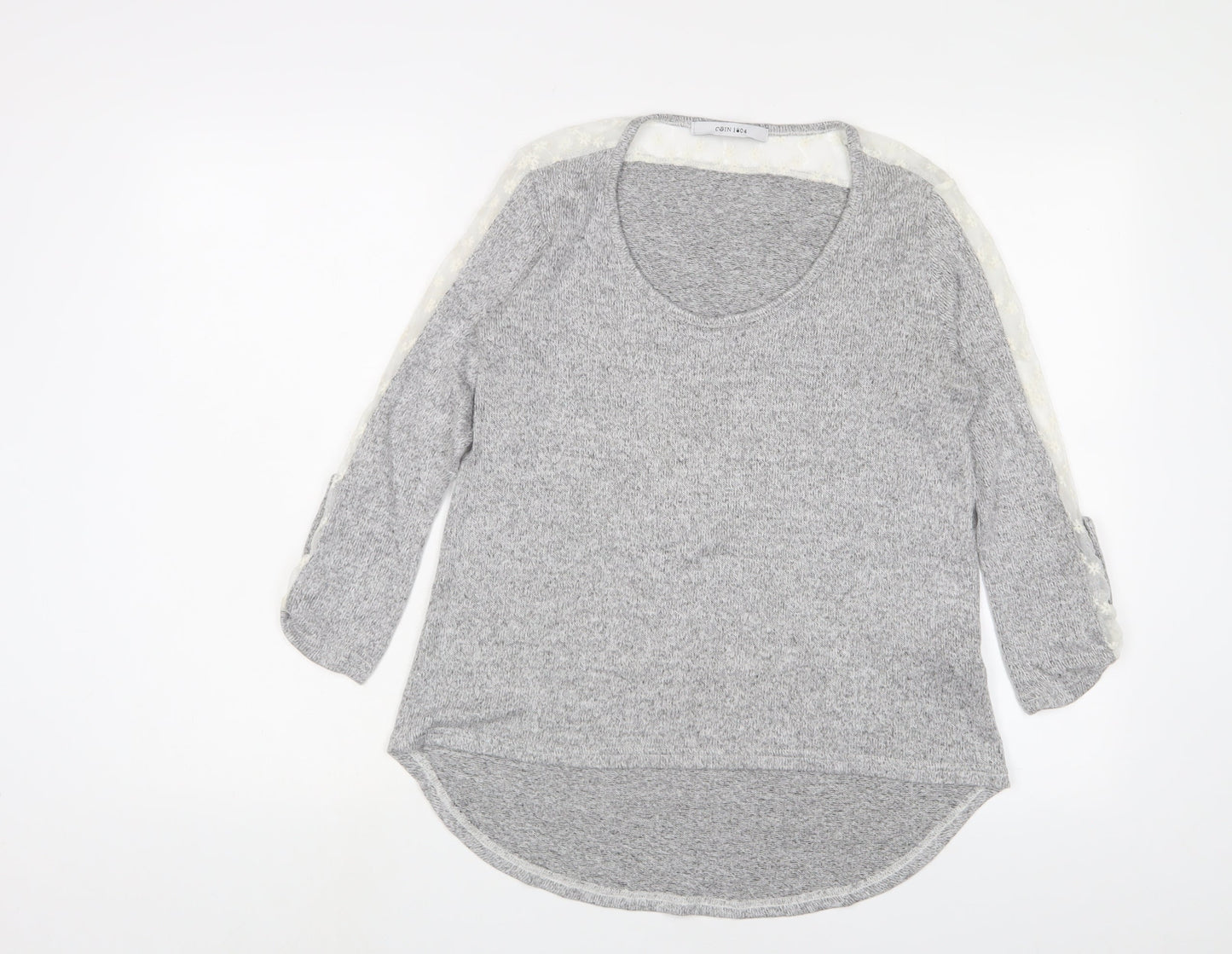 Womens UK Size L COIN 1804 Grey Basic T-Shirt