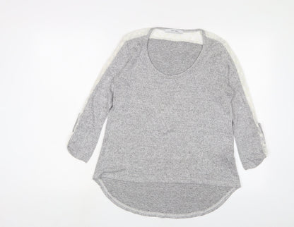 Womens UK Size L COIN 1804 Grey Basic T-Shirt