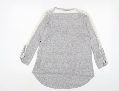 Womens UK Size L COIN 1804 Grey Basic T-Shirt