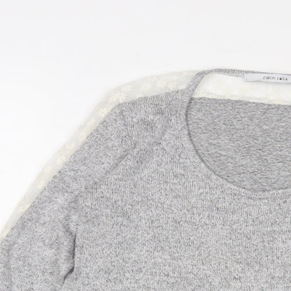 Womens UK Size L COIN 1804 Grey Basic T-Shirt