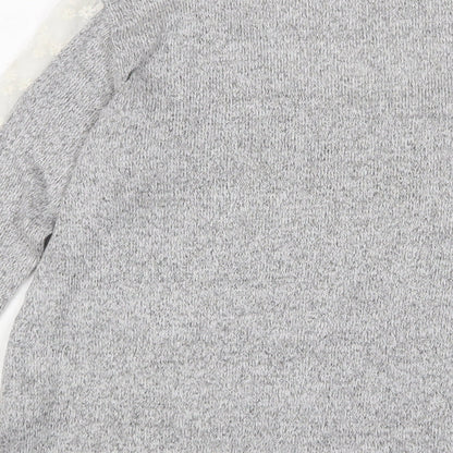 Womens UK Size L COIN 1804 Grey Basic T-Shirt