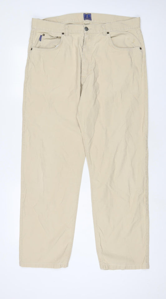 Mens UK Size 38 in Rockport Regular Fit Straight Beige Jeans