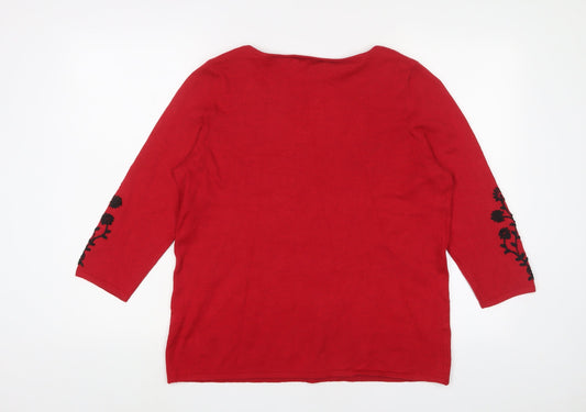 Womens UK Size 16 Bonmarché Red Pullover Jumper