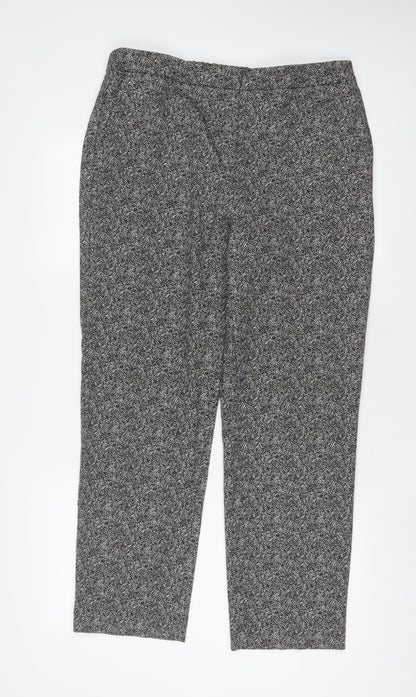 Classic Womens Grey Polyester Trousers Size 14 L29 in Regular Hook & Eye
