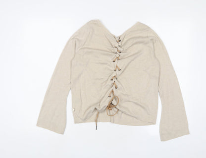 Womens UK Size S Only Beige Pullover Jumper