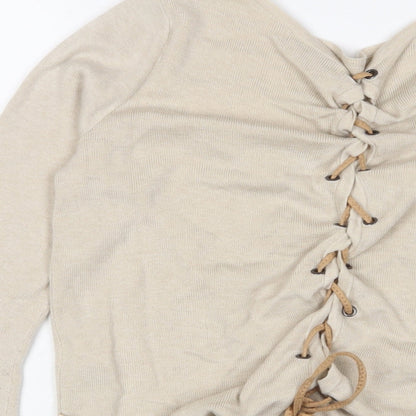 Womens UK Size S Only Beige Pullover Jumper