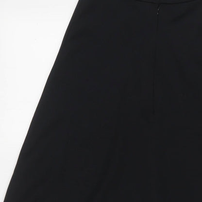 C&A Womens Black Polyester A-Line Skirt Size 23 in Button