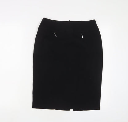 Marks and Spencer Womens Black Polyester A-Line Skirt Size 10 Zip