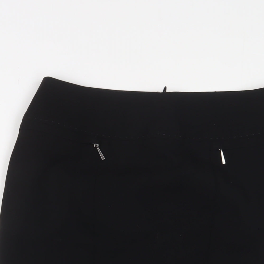 Marks and Spencer Womens Black Polyester A-Line Skirt Size 10 Zip