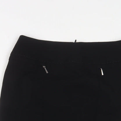 Marks and Spencer Womens Black Polyester A-Line Skirt Size 10 Zip