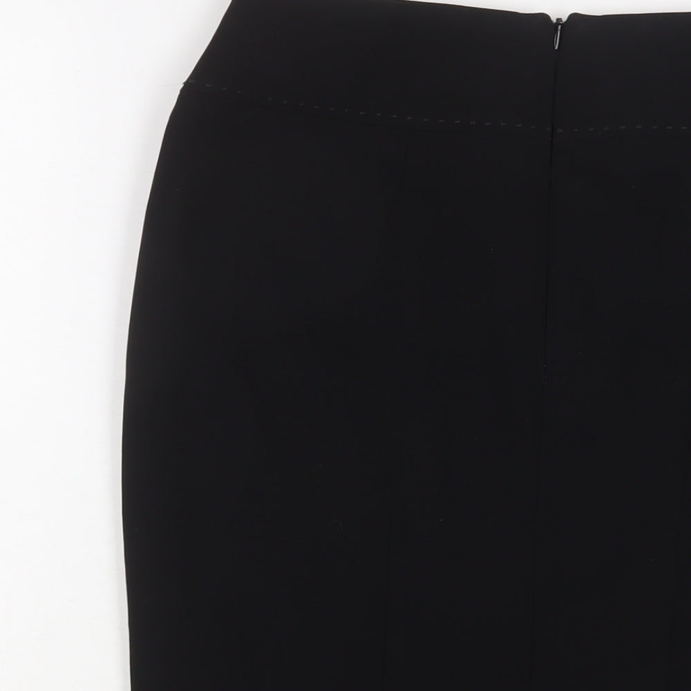 Marks and Spencer Womens Black Polyester A-Line Skirt Size 10 Zip