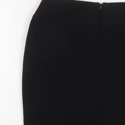 Marks and Spencer Womens Black Polyester A-Line Skirt Size 10 Zip