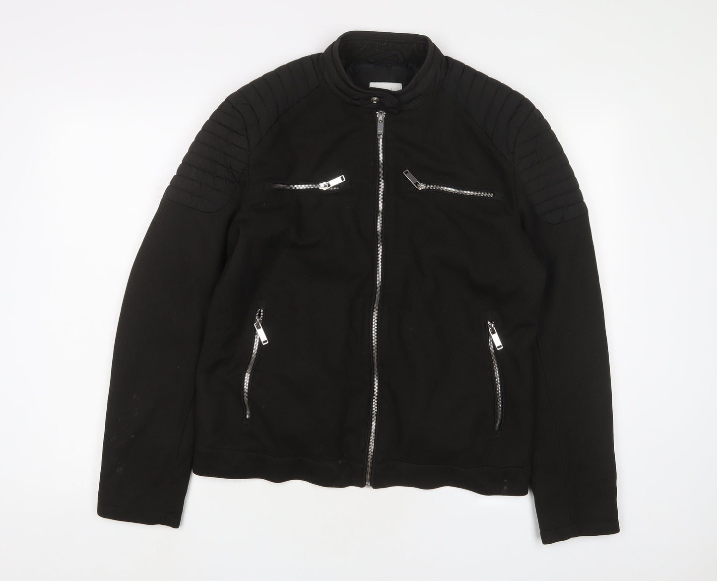 Zara Mens Black Jacket Size L Zip