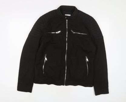 Zara Mens Black Jacket Size L Zip