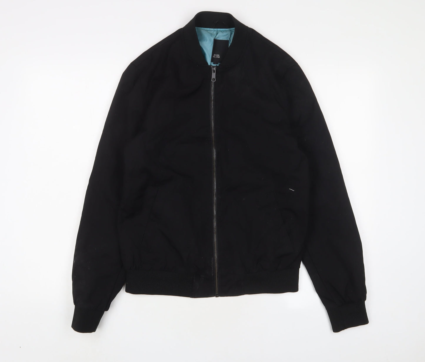 Mens UK Size S River Island Black Bomber Jacket
