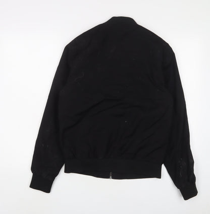 Mens UK Size S River Island Black Bomber Jacket