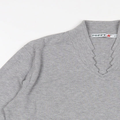 Womens UK Size 18 Poppy Grey Basic T-Shirt