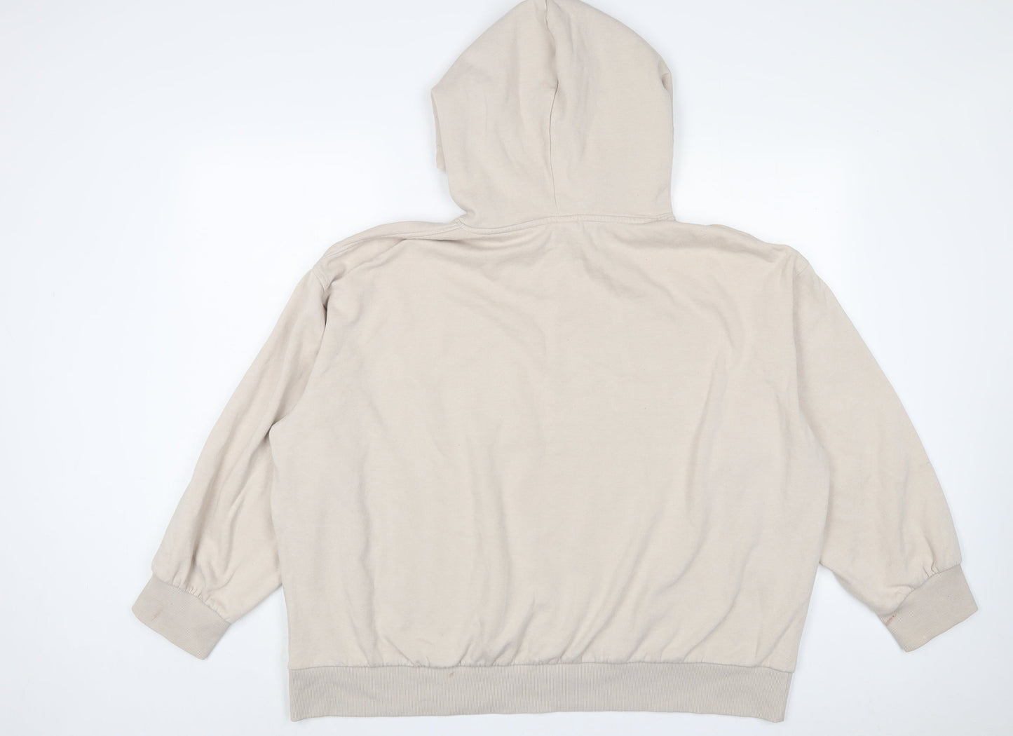 H&M Womens Beige Cotton Pullover Hoodie Size XL Pullover - N.Y.C. Ahletic
