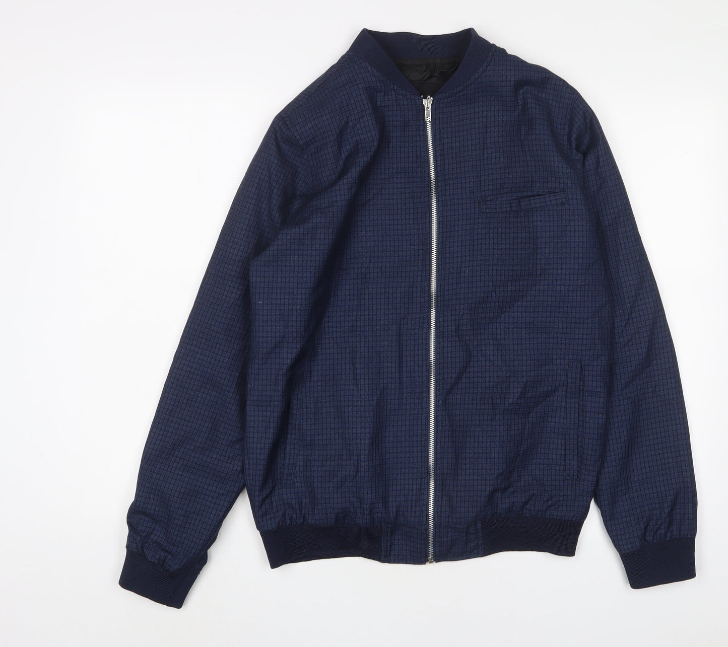Mens UK Size M Boohoo Blue Bomber Jacket