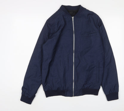Mens UK Size M Boohoo Blue Bomber Jacket