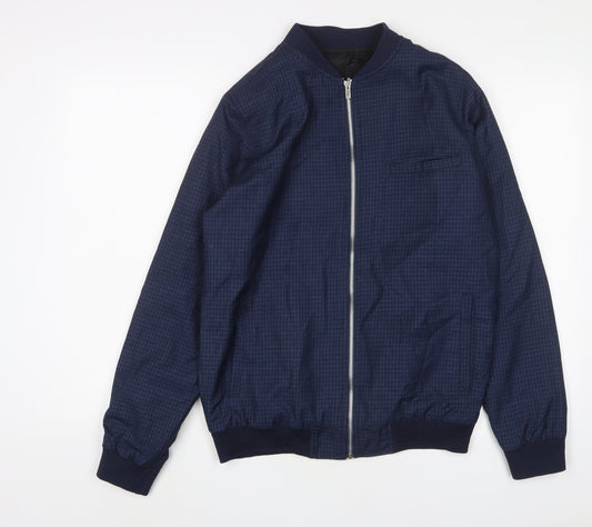 Mens UK Size M Boohoo Blue Bomber Jacket