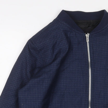 Mens UK Size M Boohoo Blue Bomber Jacket